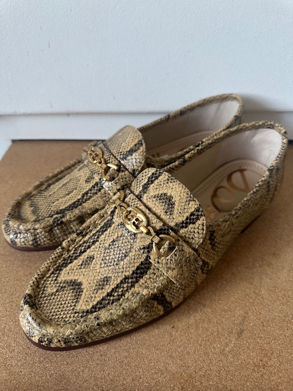 Sam Edelman Lucca Loafers Snake Print Sz. 7.5